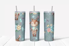 Cute Deer sublimation design Skinny tumbler wrap design 
