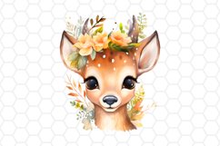 Cute Deer Watercolor Clipart Design