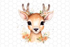 Cute Deer Watercolor Clipart Design