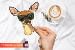 Cute Deer with Sunglasses Sticker,Funny Cartoon Deer Sticker Product Image 1