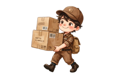 Cute Delivery Boy Png | Community Helper Png Product Image 1