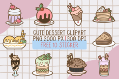 Cute Dessert Clipart PNG set 1 Product Image 1
