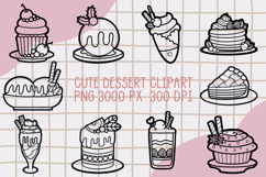 Cute Outline Dessert Clipart PNG set 1 Product Image 1