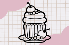 Cute Outline Dessert Clipart PNG set 1 Product Image 3