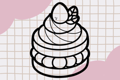 Cute Outline Dessert Clipart PNG set 10 Product Image 3