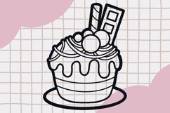 Cute Outline Dessert Clipart PNG set 2 Product Image 4