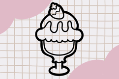 Cute Outline Dessert Clipart PNG set 4 Product Image 4