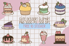 Cute Dessert Clipart png set 5 Product Image 1