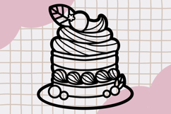 Cute Outline Dessert clipart png set 5 Product Image 2