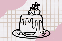 Cute Outline Dessert clipart png set 5 Product Image 3
