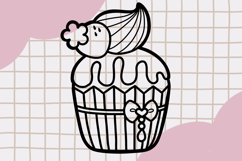 Cute Outline Dessert Clipart png set 6 Product Image 4