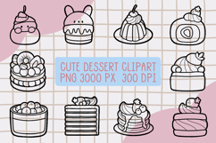 Cute Outline Dessert Clipart PNG set 7 Product Image 1