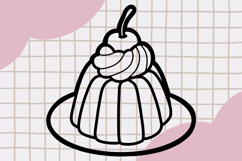 Cute Outline Dessert Clipart PNG set 7 Product Image 2
