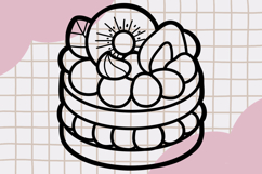 Cute Outline Dessert Clipart PNG set 7 Product Image 4