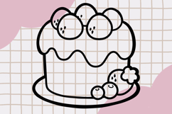 Cute Outline Dessert Clipart PNG set 8 Product Image 3