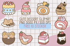 Cute Dessert Clipart PNG set 9 Product Image 1