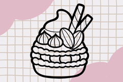 Cute Outline Dessert Clipart png set 9 Product Image 4