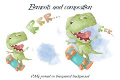 Cute Dino sublimation Design for printing
