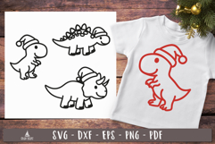 Cute Dinosaur Christmas SVG T rex Dino clipart