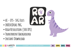 kids dinosaur shirt design with cute characters