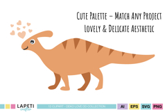 Cute dino illustrations for scrapbooking and cards