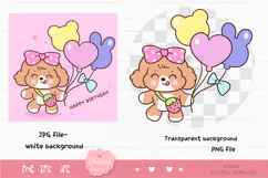 Cute dog clipart kawaii animals birthday balloon party 7 Product Image 2