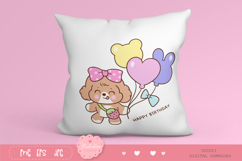 Cute dog clipart kawaii animals birthday balloon party 7 Product Image 3