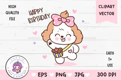 Cute dog clipart kawaii animals birthday party cartoon 3 Product Image 1