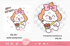 Cute dog clipart kawaii animals birthday party cartoon 3 Product Image 2
