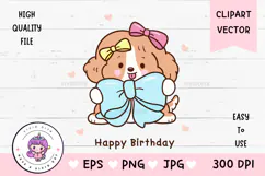 Cute dog clipart kawaii animals birthday party cartoon 2 Product Image 1