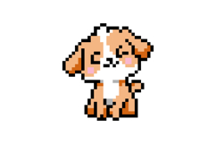 Cute dog character pixel art illustration drawing clip art Product Image 1