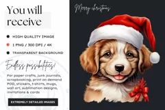 Cute Dog, Christmas Animal PNG for sublimation Product Image 2