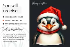 Cute penguin Christmas Animals PNG for Sublimation Product Image 2