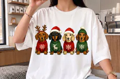 Cute Dog Christmas Shirt PNG Design,Puppy Winter Sublimation Product Image 2