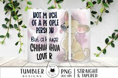 chihuahua tumbler png design shown on a white background with leaves