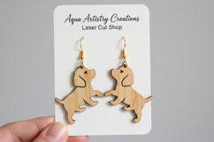 Cute Dog Earrings with Engraved Heart - Laser Cut SVG Product Image 1