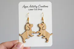 Cute Dog Earrings with Engraved Heart - Laser Cut SVG Product Image 1