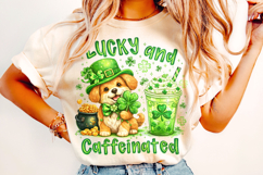 Lucky And Caffeinated St Patrick's Day PNG, Coffee Lover PNG Product Image 3