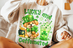 Lucky And Caffeinated St Patrick's Day PNG, Coffee Lover PNG Product Image 4