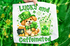 Lucky And Caffeinated St Patrick's Day PNG, Coffee Lover PNG Product Image 6