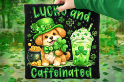 Lucky And Caffeinated St Patrick's Day PNG, Coffee Lover PNG Product Image 7