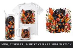 Cute dog tumbler, mug wrap, clipart sublimation design Product Image 1