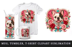 Cute dog tumbler, mug wrap, clipart sublimation design Product Image 1