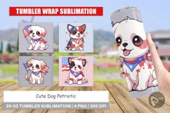 Tumbler Sublimation Wrap Cute Dog Patriotic Product Image 1