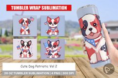 Tumbler Sublimation Wrap Cute Dog Patriotic Product Image 1
