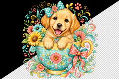 Cute dog tumbler, mug wrap, clipart sublimation design Product Image 2