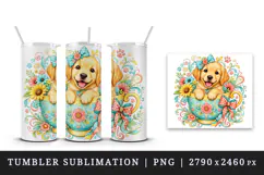Cute dog tumbler, mug wrap, clipart sublimation design Product Image 4