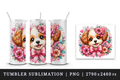 Cute dog tumbler, mug wrap, clipart sublimation design Product Image 4