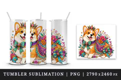 Cute dog tumbler, mug wrap, clipart sublimation design Product Image 4