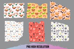 Cute Dog Seamless Pattern Torn Paper - Scrapbooking PNG Product Image 1